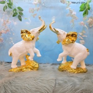 Pair of Elephants (Gold Plated)