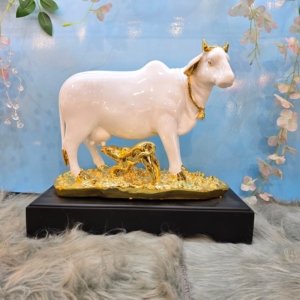 Cow and Calf Statue (Gold Plated)
