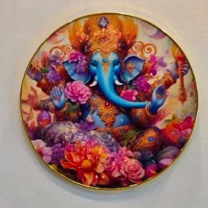 Crystal Ganesha Painting - 12 inches