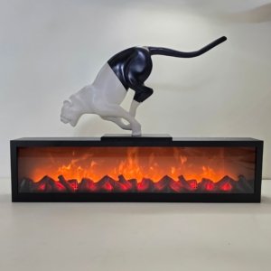 LED Fireplace Lamp - 30 × 08 inches (Black)(Natural Lights)