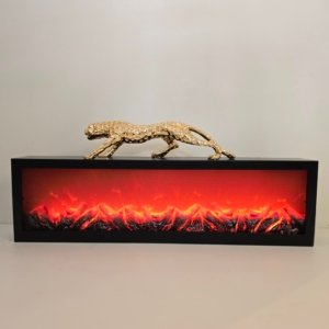 LED Fireplace Lamp - 40 × 11 inches (Black)(Without Pillar)(Front Mesh)(Natural Lights)