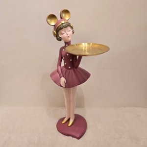Standing Lady Doll Platter, Mauve - 27 inches