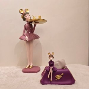Lady Doll Platter and Tissue Box Combo - Mauve