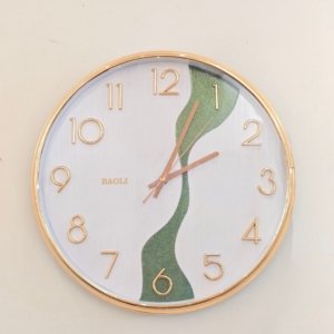 Glittery Emerald River Wall Clock - 15 × 15 inches