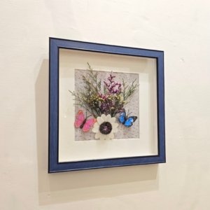 Royal Framing Dry Flower Shadow Box Painting, Butterfly (Any Random Design) - 11 × 11 inches