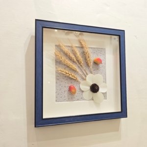 Royal Framing Dry Flower Shadow Box Painting, Grain (Any Random Design) - 11 × 11 inches
