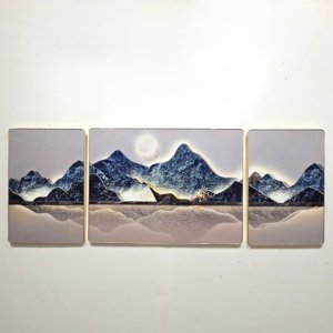 Nightscape - 3 Piece Crystal Painting Set - 65 × 24 inches (Large)