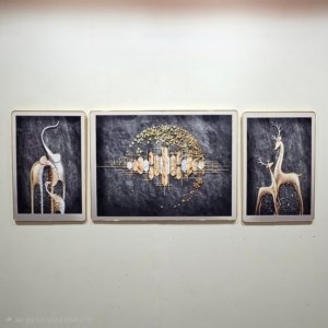 Metal Art Design - 3 Piece Crystal Painting Set - 65 × 24 inches (Large)