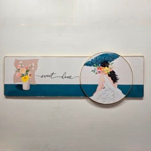 Sweet Home Lady Crystal Painting - 20 × 55 inches