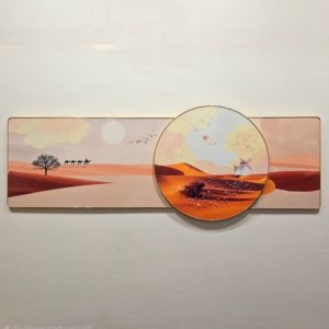 Camel in Thar Desert Crystal Painting - 20 × 55 inches