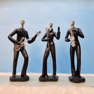 Musician Set of 3 Pieces - Black (Singer, Guitar, Saxophone) - 12 inches