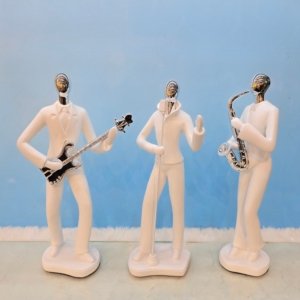 Musician Set of 3 Pieces - White (Singer, Guitar, Saxophone) - 12 inches
