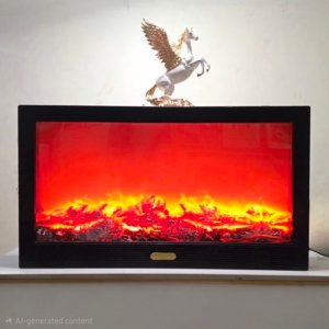 LED Fireplace Lamp - 32 × 18 inches (Black)(Natural Lights)