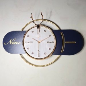 Baoli Nine Reindeer Clock Royal Blue and White - 24 ×  16 inches