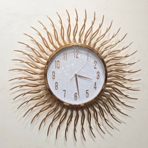 Baoli Sunshine White Gold Wall Clock - 24 × 24 inches