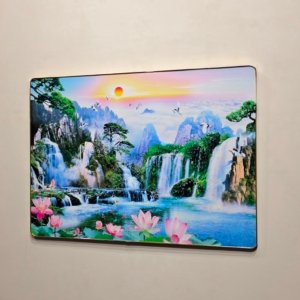 "Feng Shui Waterfall Fountain" Crystal Painting - 30 inches × 20 inches