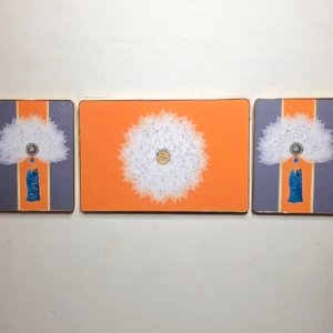 Orange Maple 3 Piece Crystal Painting Set - 24 × 65 inches (Large)