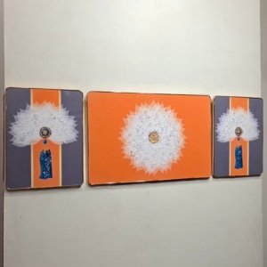Orange Maple 3 Piece Crystal Painting Set - 48 × 16 inches (Small)