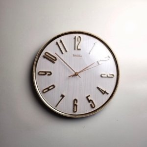 Baoli Simplicity Wall Clock Golden/White - 13 × 13 inches