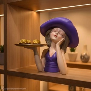 Big Hat Lady Platter Holder Purple - 12 × 12 inches