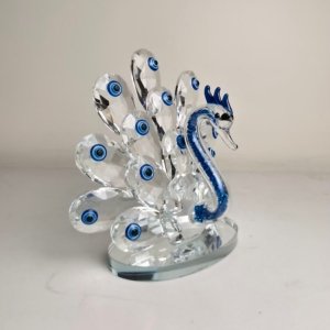 Feng Shui Crystal Peacock (Non Holographic) - 06 inches (Small)
