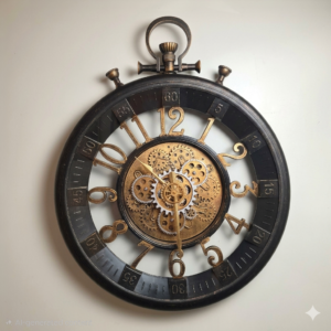 Analogue Dial With Stump Black Revolving Gear Wall Clock Large - 30 inches