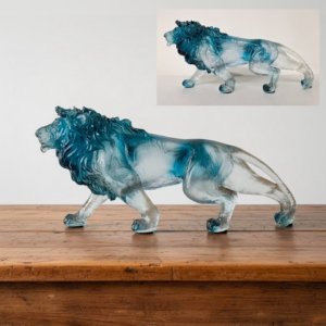 Galloping Luxury Lion (Ocean Blue) - 14 × 07 inches